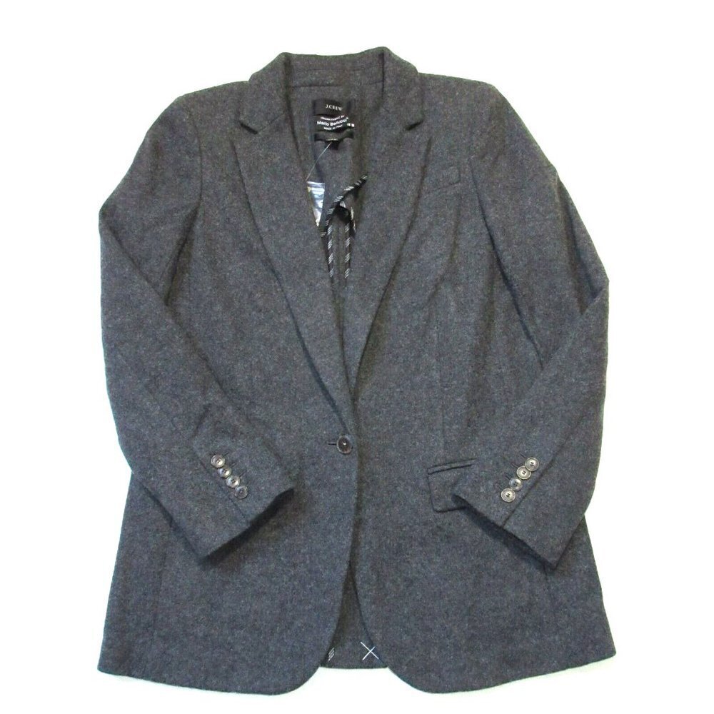 NWT J.Crew Alfie Blazer in Dark Heather Gray Italian Knit Wool Blend Jacket 6